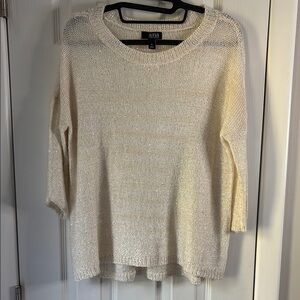 a.n.a. Women's Beige Sparkly Sweater - Small